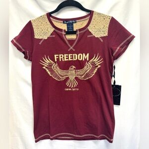 Cowgirl Tuff Co. Burgundy T-shirt Small NWT